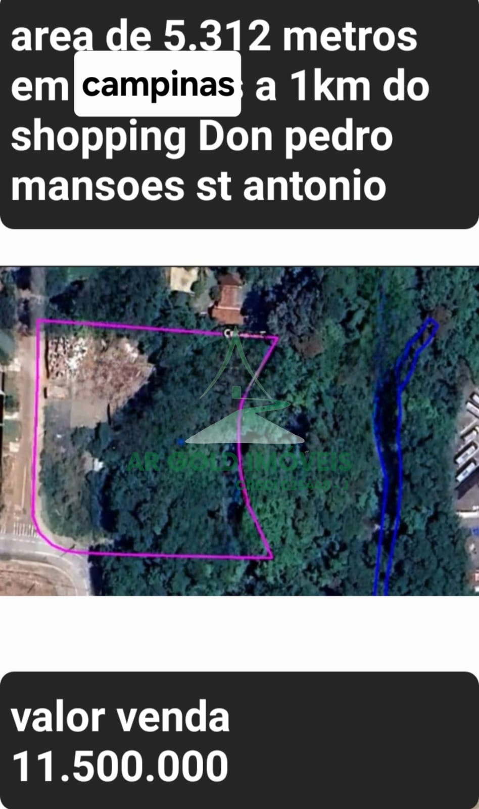 Área à venda em Campinas | 5.312m² | Mansões Santo Antônio | 1km do Shopping Dom Pedro