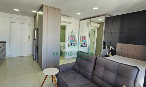 Apartamento mobiliado no Itaim Bibi | 40m² | varanda | andar alto | 1 vaga
