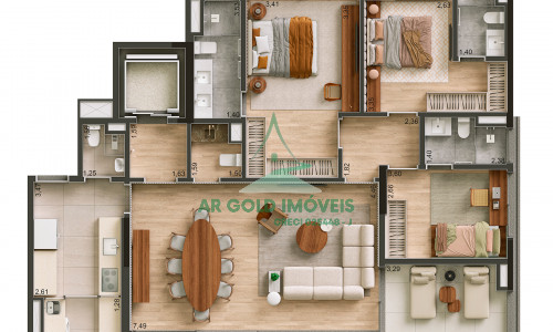 Apartamento à venda no Uapé Higienópolis | 167m² | 3 suítes | 2 vagas | Alto padrão