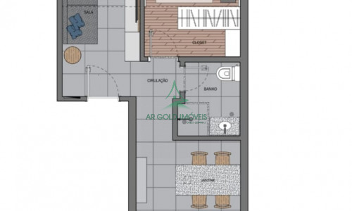 Apartamento à Venda no Rio Pequeno | 45m² | Decorado | Varanda | Edifício Rubi