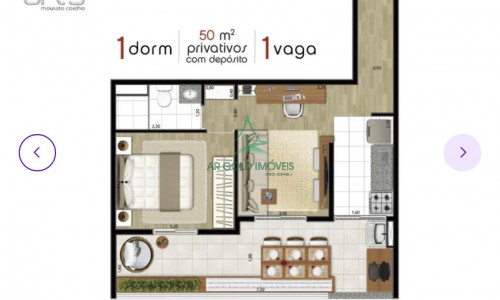 Apartamento à Venda em Pinheiros | 50m² | 1 Quarto | Varanda | 1 Vaga | Arts Mourato Coelho